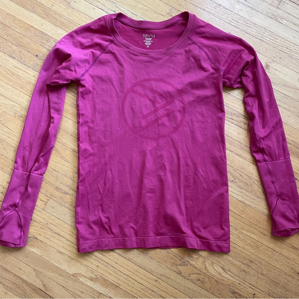 Savvi Long Sleeve Performance Top- PEONY/PINK